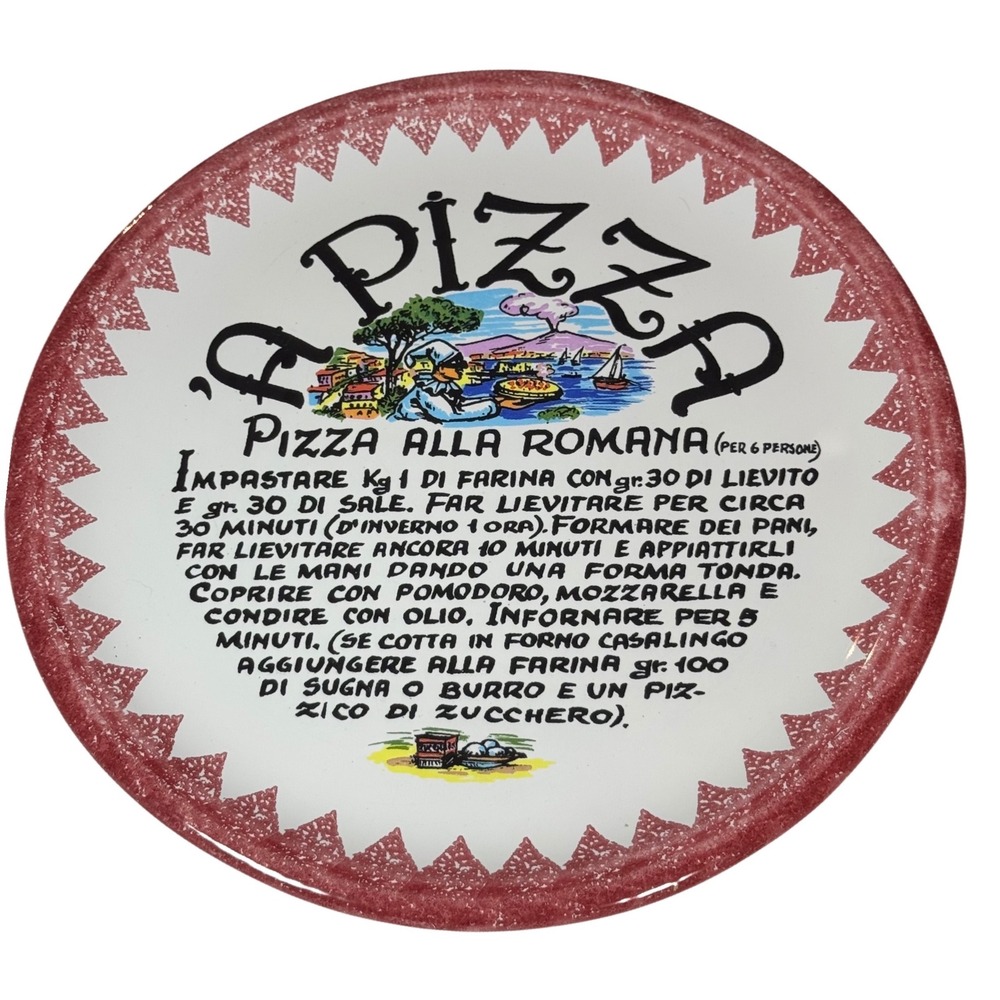 La Giara S Stefano Pizza Alla Romana Recipe Plate 12.25in Ceramic Italy
